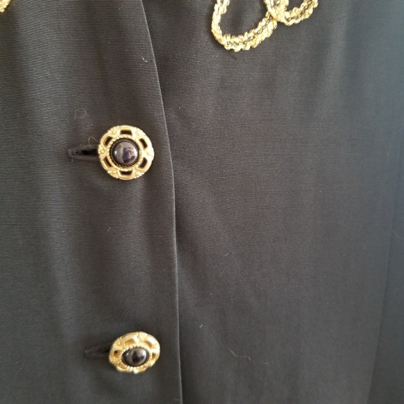 Vintage 80s style black dress with a gold detailed jacket size 14 dress - Picture 8 of 8